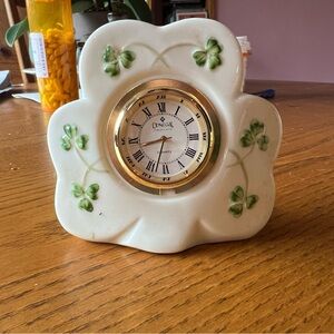 Donegal Cream and Green Shamrock Clock